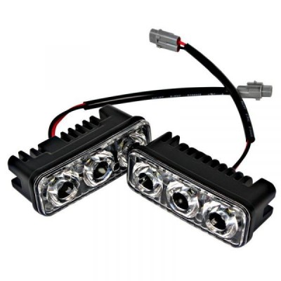 2 x 3 Led lumini de zi Auto Ceata DRL Alb 12V foto