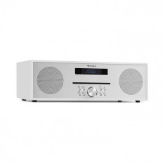 Auna Silver Star CD-FM, radio, 2 x 20 W max., slot-in CD player, FM, BT, Alu, alb foto