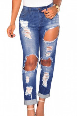 CL555 Jeans Skinny cu model cu taieturi foto