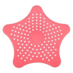 Sita Protectie Scurgere cu Ventuze din Silicon pentru Chiuveta Cada Dus Sifon 15 x 15 cm - Roz inchis