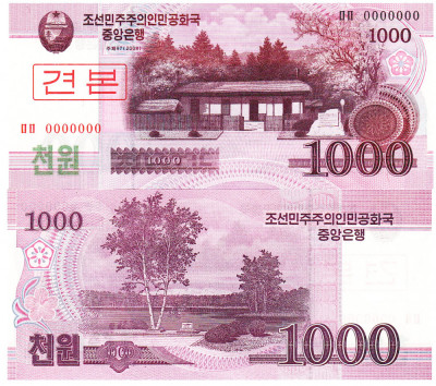 Corea de Nord North Korea 1 000 Won 2008 Specimen UNC foto
