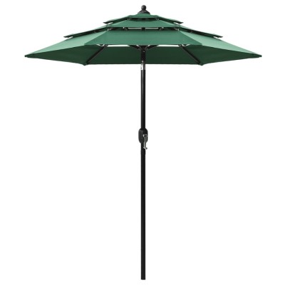 vidaXL Umbrelă de grădină cu 3 niveluri, st&amp;acirc;lp aluminiu, verde, 2 m 313853 foto