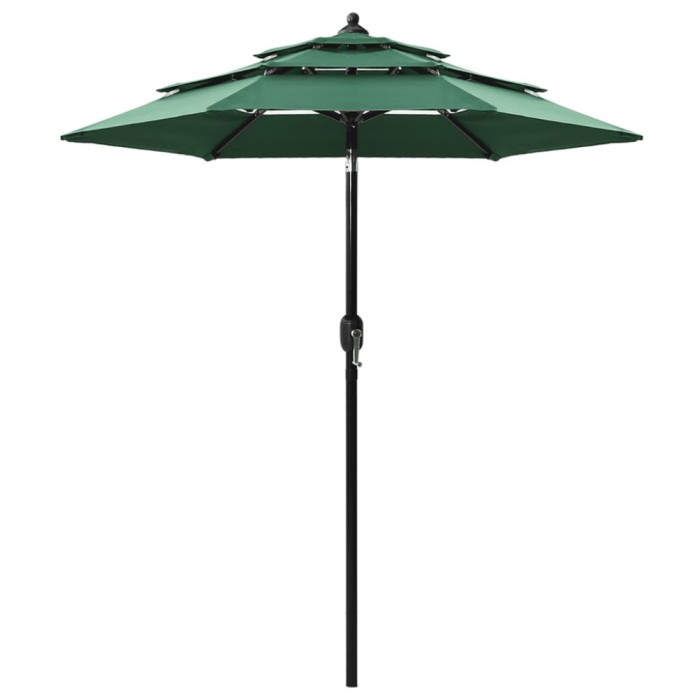 vidaXL Umbrelă de grădină cu 3 niveluri, st&acirc;lp aluminiu, verde, 2 m 313853