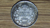 Canada - moneda de colectie argint 800 - 5 cents 1920 -George V- an unic, rara !, America de Nord