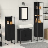 vidaXL Set Mobilier Baie 4 Piese Stejar Negru Lemn Prelucrat