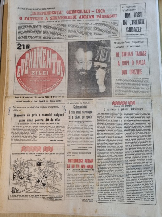 evenimentul zilei 10 martie 1993-stelian tanase,dinu patriciu