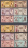 ROMANIA 1958 LP 462 a LP 462 d COSTUME NATIONALE TRIPTIC CU VINIETA DANTELAT SI NEDANTELAT SERII STARE MNH