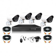 Sistem supraveghere CCTV - kit DVR 4 camere exterior/interior, cu HDMI, internet, infrarosu foto