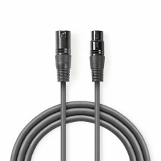 Cablu audio prelungitor XLR 3 pini T-M 3m, Nedis COTH15010GY30