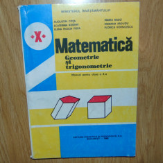 MATEMATICA GEOMETRIE SI TRIGONOMETRIE MANUAL PTR.CLASA a-X-a ANUL 1995