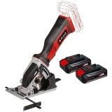 Einhell TE-CS 18/89 Li PXC + Twinpack CB - Fierastrau circular 89x10 mm + Set 2 acumulatori Li-Ion 18 V 2.5 Ah