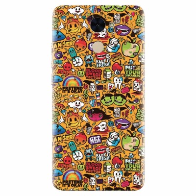 Husa silicon pentru Huawei Enjoy 7 Plus, Colorful Sticker Illustrations foto