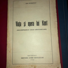 VIATA SI OPERA LUI KANT-ION PETROVICI ANUL 1936