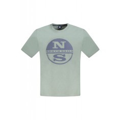 Tricou barbati, cu imprimeu cu logo, Regular fit, Verde deschis, M