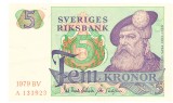 Suedia 5 Kronor 1979 P-51 Seria 133923