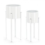 Cumpara ieftin Set 2 suporturi flori otel alb Ester 28x65 cm, 23x55 cm