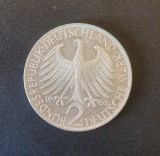 Germania Federala 2 Mark 1965 G moneda cupru nichel km # 116, Europa, Cupru-Nichel