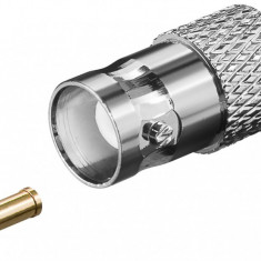 Cuplaj crimp mufa BNC tata pentru cablu RG58/U cu pin de aur 50 ohm Goobay