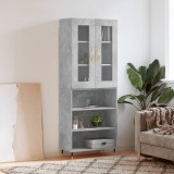 VidaXL Dulap &icirc;nalt, gri beton, 69,5x34x180, lemn compozit