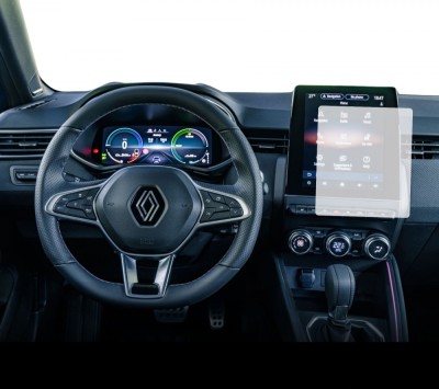 Folie Protectie Display Navigatie, Duragon, Renault Clio 2023+, 9.3 inch si Ceasuri de bord, silicon Transparent, Anti-zgarieturi, Kit instalare foto