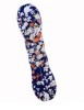 Accesoriu tip twister, pentru aranjarea parului in stil coc, 23 cm, model floral, albastru