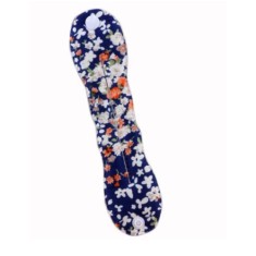 Accesoriu tip twister, pentru aranjarea parului in stil coc, 23 cm, model floral, albastru