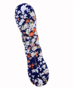 Accesoriu tip twister, pentru aranjarea parului in stil coc, 23 cm, model floral, albastru foto