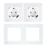 Kit Priza dubla inteligenta PNI SmartHome WP202 WiFi cu rama montaj ingropat control prin internet