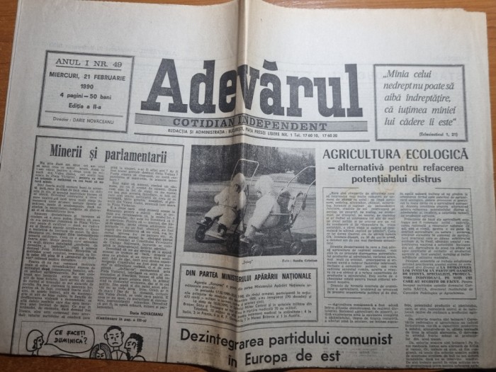 ziarul adevarul 21 februarie 1990