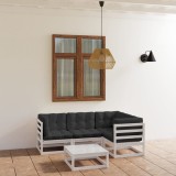 Cumpara ieftin Gossi set mobilier de gradina cu perne, 5 piese, lemn masiv de pin