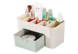 Organizator pentru cosmetice, plastic, alb/verde, 20x10x8.7 cm, Oem