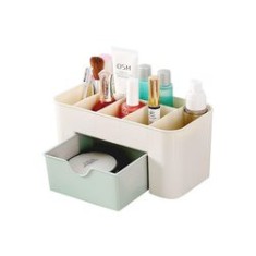 Organizator pentru cosmetice, plastic, alb/verde, 20x10x8.7 cm