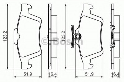 Set placute frana,frana disc VOLVO V50 (MW) (2004 - 2016) BOSCH 0 986 494 528 foto