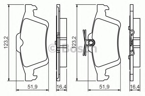 Set placute frana,frana disc VOLVO V50 (MW) (2004 - 2016) BOSCH 0 986 494 528