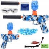 Pistol automat / pușcă pe bile de gel 7-8 mm, graffiti, acumulator 14500/500mAh 7,4V, amortizor inclus