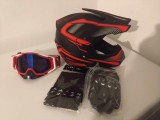 Cumpara ieftin Casca moto off road/atv/cross /enduro/+Ochelari+Manusi +cagula ,produse noi, marimi S-M-L