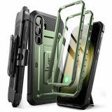 Husa si Clema Curea Supcase Unicorn Beetle Pro pentru Samsung Galaxy S24 Verde, Negru, Carcasa