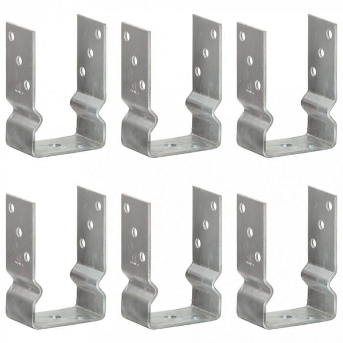 vidaXL Ancore de gard, 6 buc., argintiu, 9x6x15 cm, oțel galvanizat