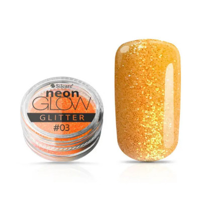 Pudră decorativă pentru unghii, Neon Glow Glitter, 03 &amp;ndash; Orange, 3g foto