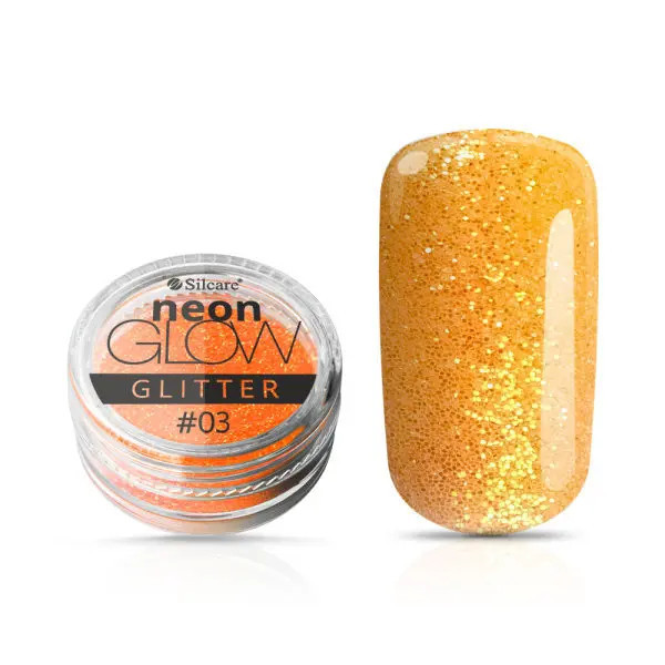 Pudră decorativă pentru unghii, Neon Glow Glitter, 03 &ndash; Orange, 3g