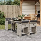 Set mobilier de gradina cu perne, 5 piese gri deschis poliratan GartenMobel Dekor, vidaXL