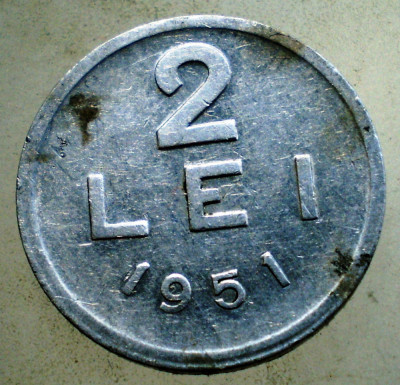 1.869 ROMANIA RPR 2 LEI 1951 foto
