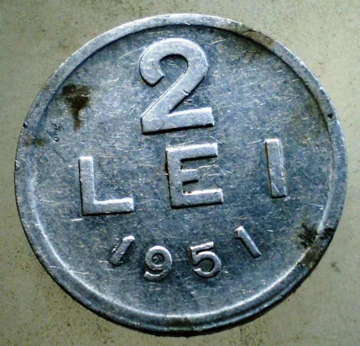 1.869 ROMANIA RPR 2 LEI 1951