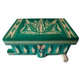 Cutie magică puzzle de bijuterii din lemn cu cheie ascunsa depozit secret pentru inel sau bani provocare verde