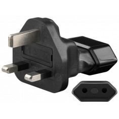 Adaptor de retea Europa EURO mama - UK Marea Britanie tata 3A negru Goobay 95303