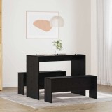 VidaXL Set de dining 2 pcs Stejar negru 97 x 47 x 75 cm Lemn compozit