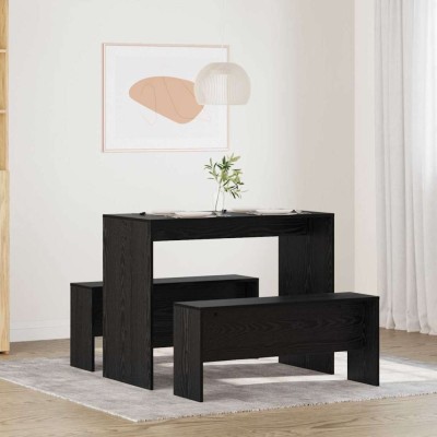 vidaXL Set de dining 2 pcs Stejar negru 97 x 47 x 75 cm Lemn compozit 875221 foto