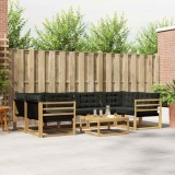 vidaXL Set de canapele de exterior 7 pcs Alb și negru 79 x 79 x 37 cm 3388458