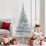 vidaXL Pom de Crăciun artificial pre-iluminat Argintiu 150 cm PET 3397200