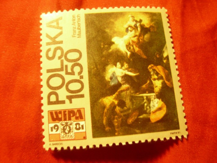 Serie 1 val. Polonia 1981 - Expozitia Filatelica WIPA&#039;81 Viena - Pictura